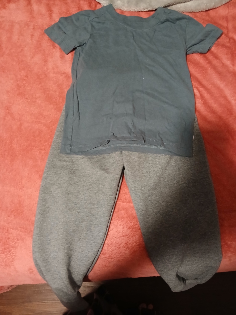 Honest Baby Clothing Casual Two-Piece Set - Slate Blue Tee & Heather Gray Pants